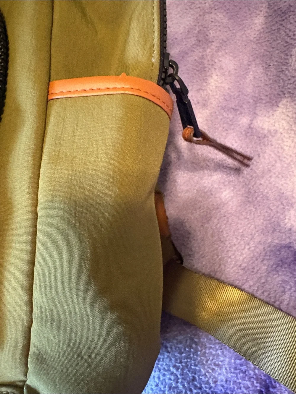 Joan & David Olive Green Backpack with Tan Trim